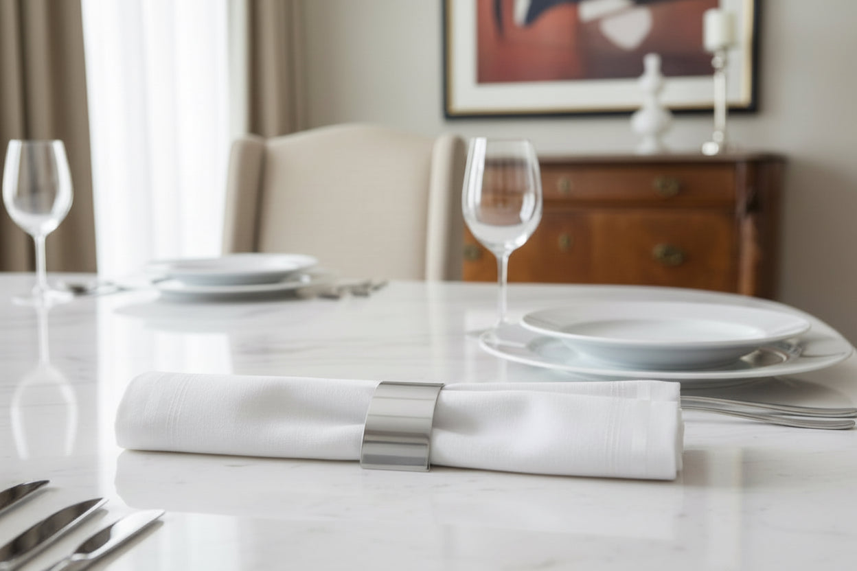 Ensemble de ronds de serviette en acier inoxydable brossé Cuisinox