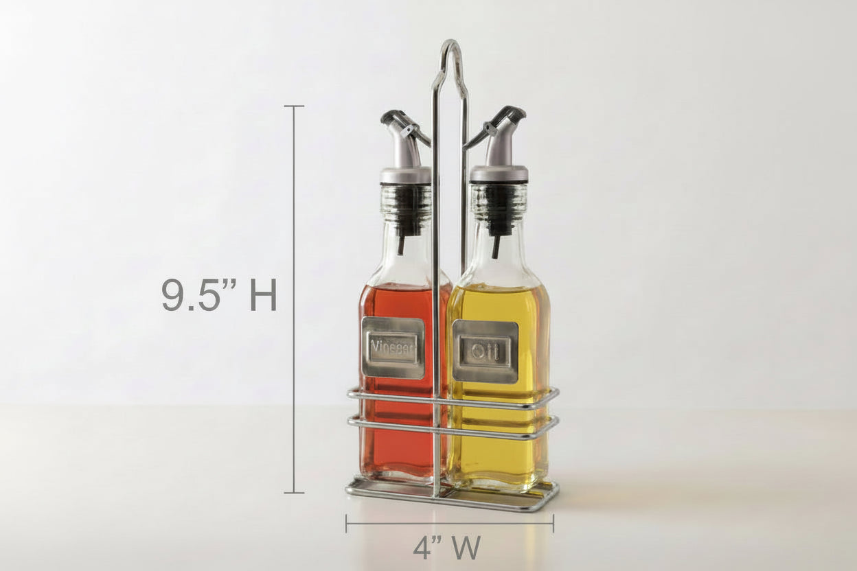 Cuisinox Oil & Vinegar Cruet Set with Caddy with English labels