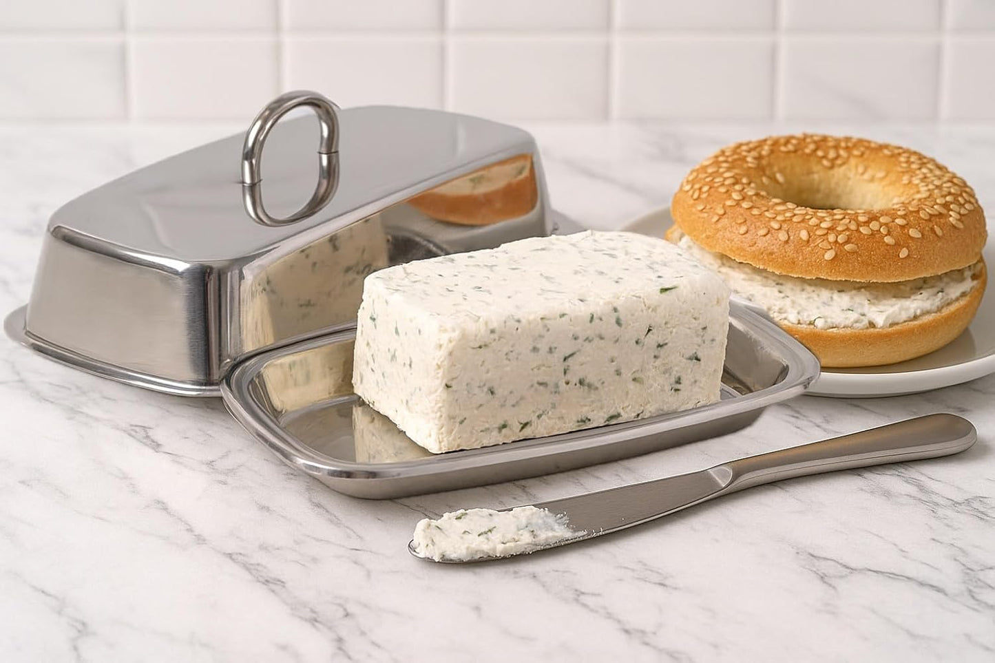Cuisinox Covered Butter Dish in Stainless Steel