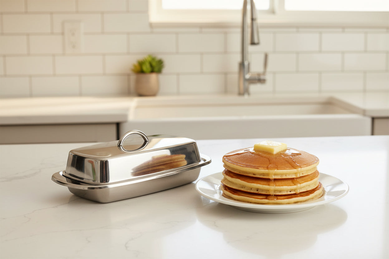Cuisinox Covered Butter Dish in Stainless Steel