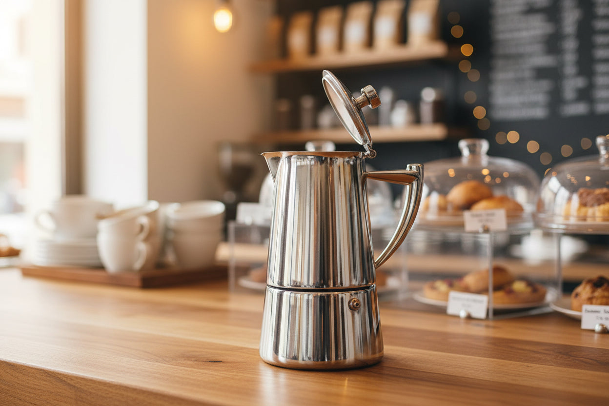 Cafetera Moka Espresso Cuisinox Roma de inducción de acero inoxidable 