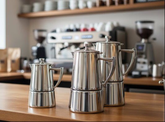 Cafetera Moka Espresso Cuisinox Roma de inducción de acero inoxidable 