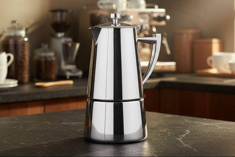 Cafetera Moka Espresso Cuisinox Roma de inducción de acero inoxidable 