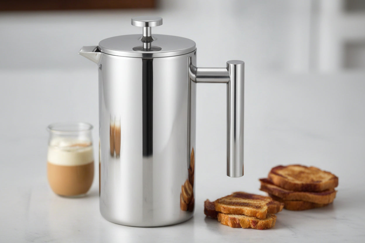 Cuisinox Double Walled Stainless Steel French Press With Silicone Gasket Filter