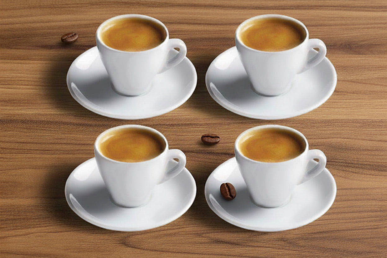 Cuisinox Signature Series, Set of 4 Espresso Cups, White Porcelain