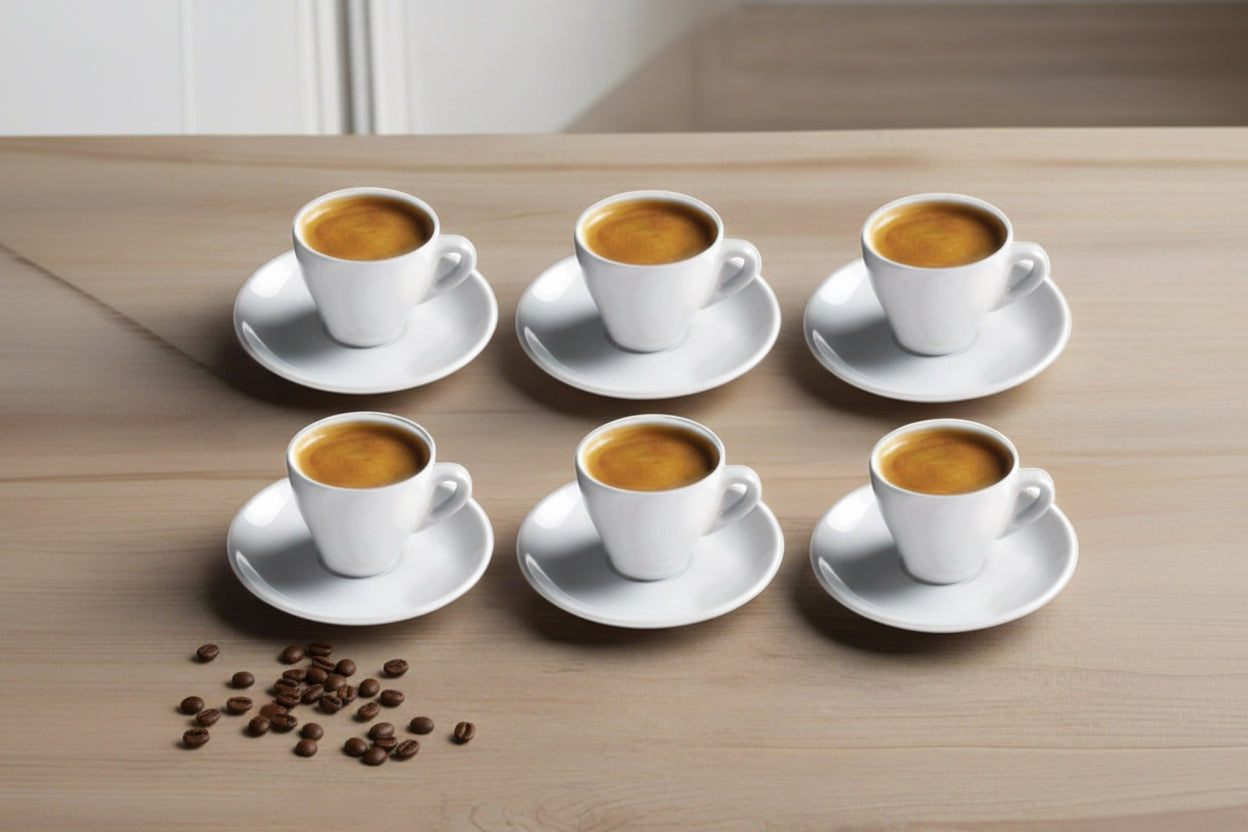 Cuisinox Signature Series, Set of 6 Espresso Cups, White Porcelain