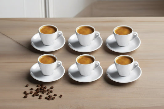 Cuisinox Signature Series, juego de 6 tazas de café expreso, porcelana blanca