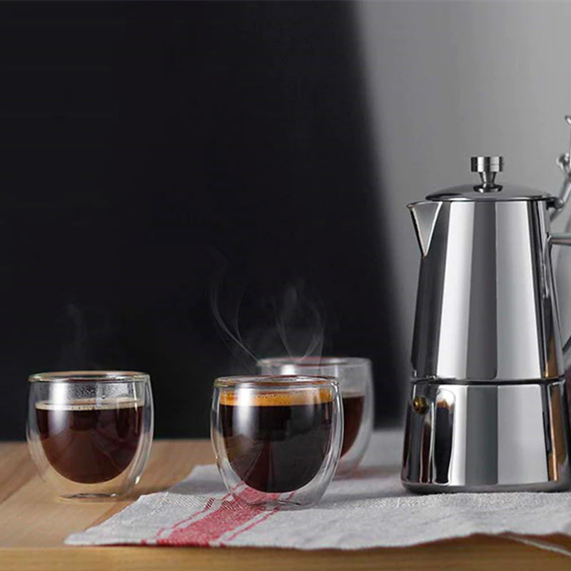 Cuisinox Espresso Cups, Double Walled Glass, Set of 4