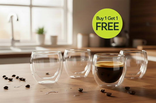 Cuisinox Lot de 4 tasses à expresso, verre à double paroi