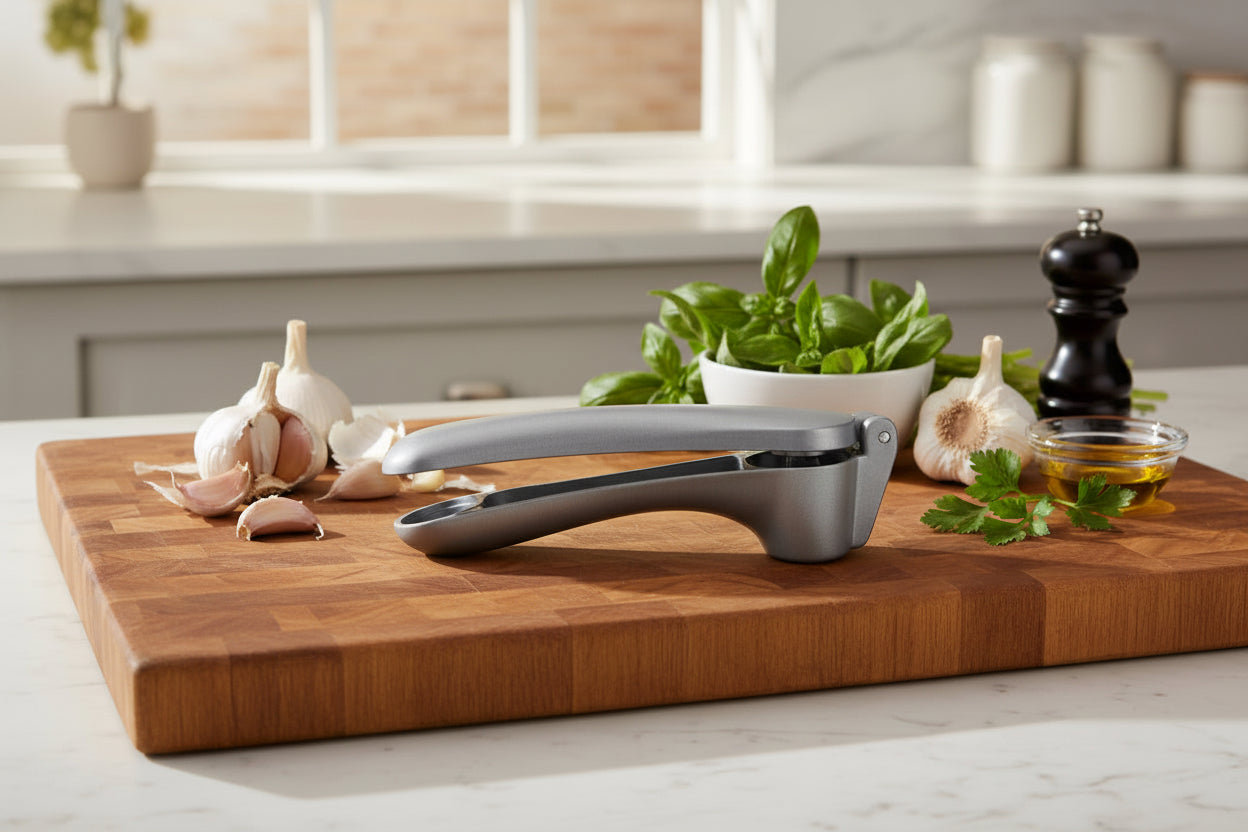 Cuisinox Garlic Press with Cleaner Tool