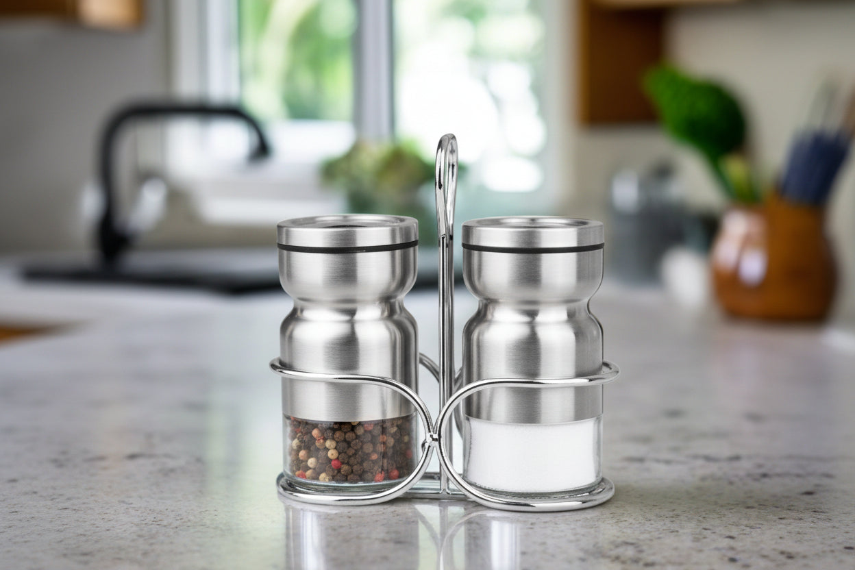 Cuisinox Salt & Pepper Shaker Set With Caddy