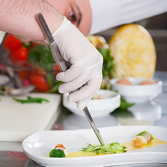 Cuisinox Professional Stainless Steel Precision Tweezer Tongs – Perfect for Cooking, Grilling & Plating