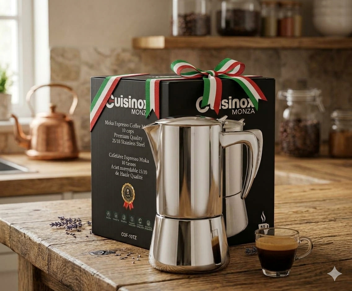 Cafetière espresso moka Roma en acier inoxydable miroir pour cuisinière à induction