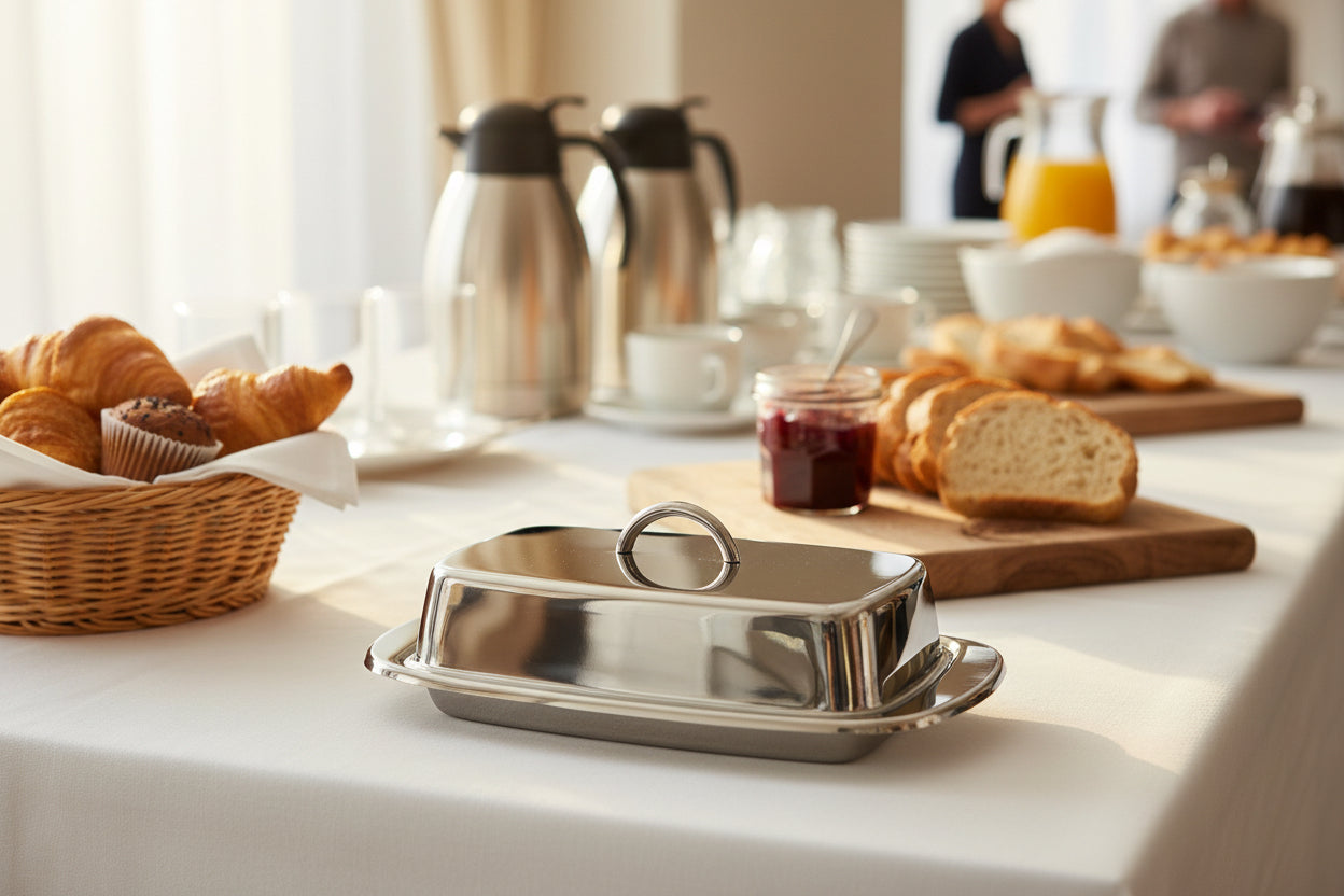 Cuisinox Covered Butter Dish in Stainless Steel