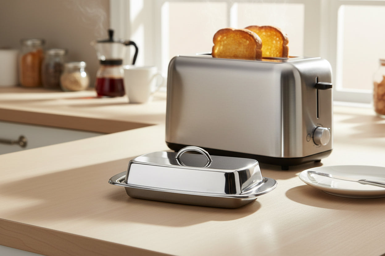 Cuisinox Covered Butter Dish in Stainless Steel