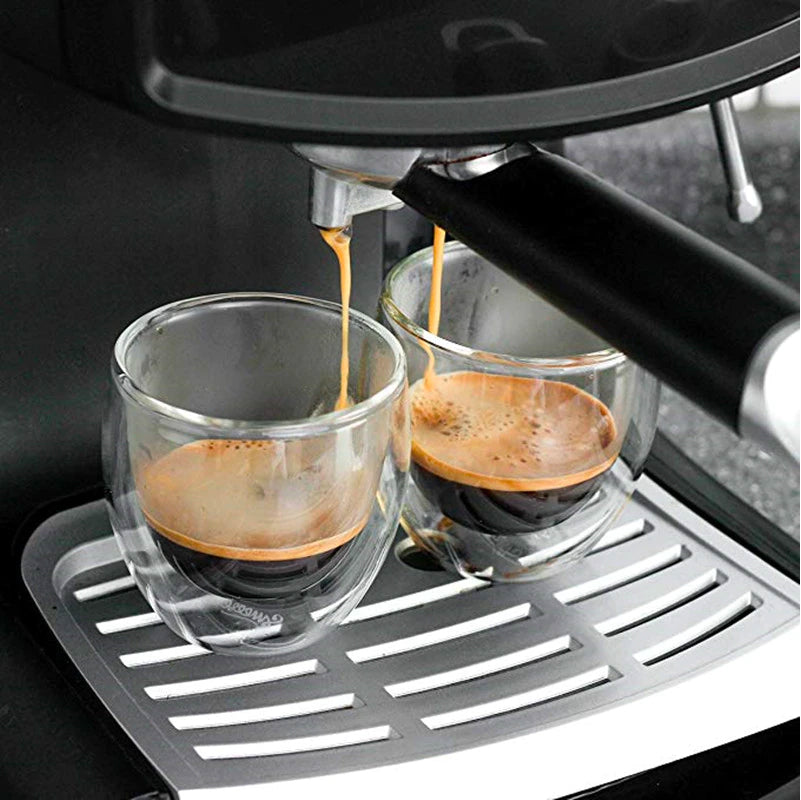 Cuisinox Espresso Cups, Double Walled Glass, Set of 4